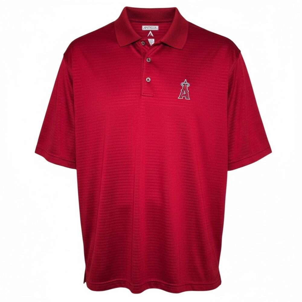 Antigua Red Los Angelas Angels MLB Team Polo Large Baseball Embroidered Logo